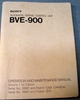 Picture of Sony BVE-900 Operation and Maintenance Manual Volume 1 1st Edition