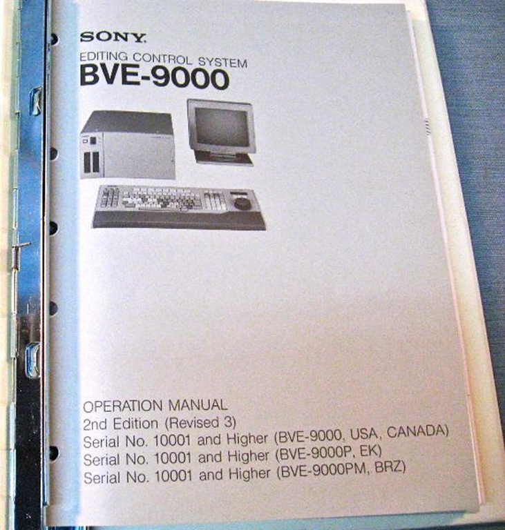 Picture of Sony BVE-9000 Operation Manual 2nd Ed, (Revised 3) 