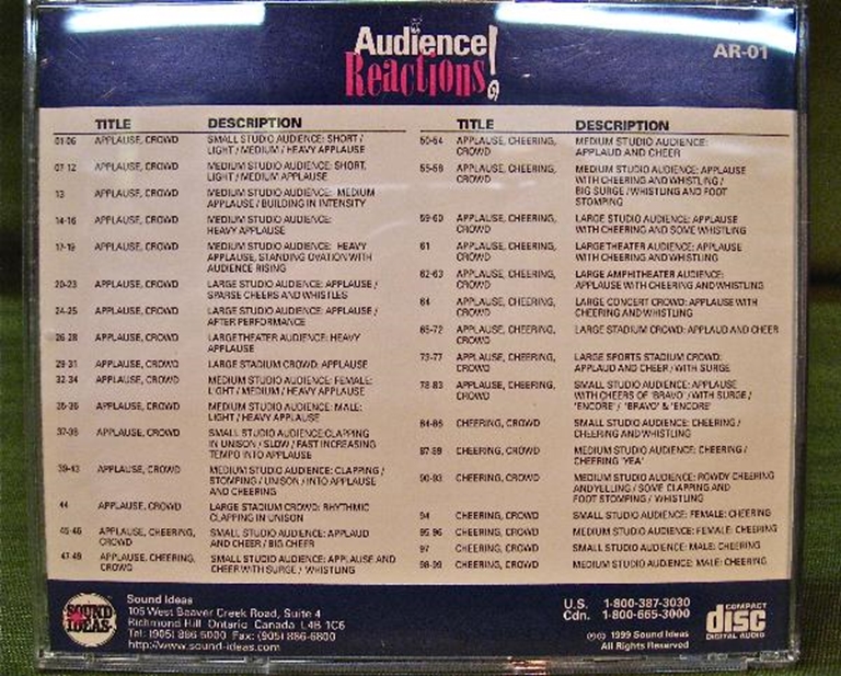 Image sur Sound Ideas Sound Effects Audience Reactions 1 & 2