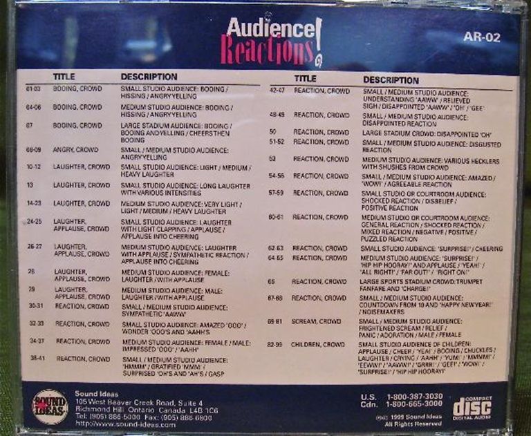 Image sur Sound Ideas Sound Effects Audience Reactions 1 & 2