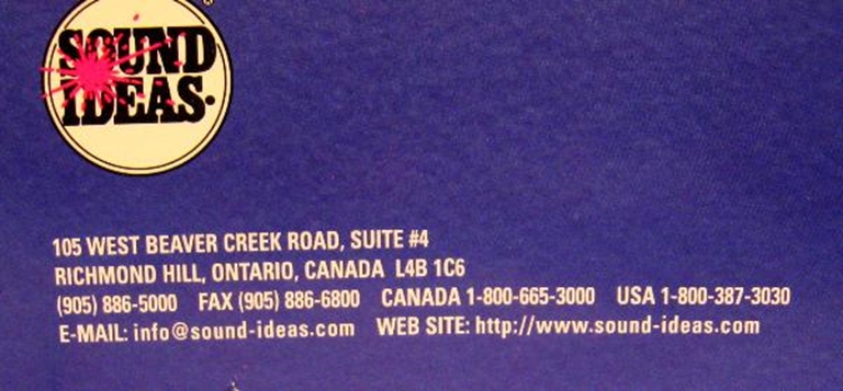 Picture of Sound Ideas Sound Effects 1999 Full Track Listing Catalog