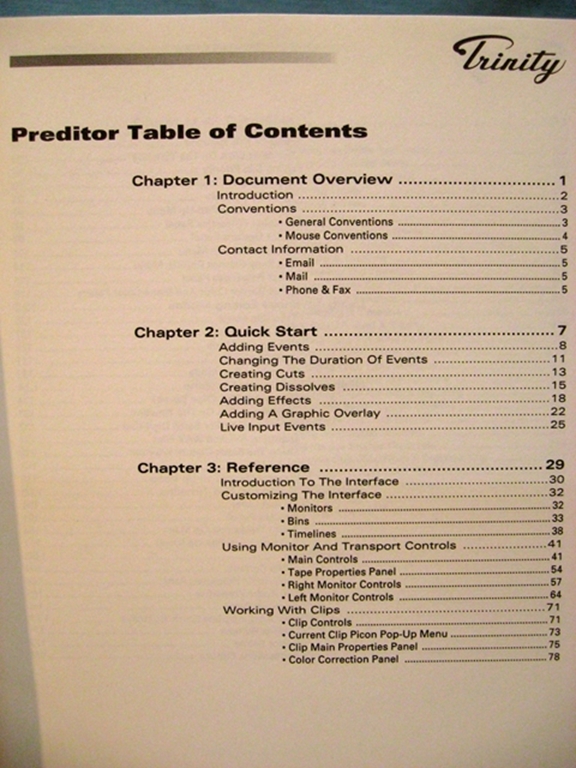 Picture of Trinity Preditor Editor Manual, Volume 3 V 2.1