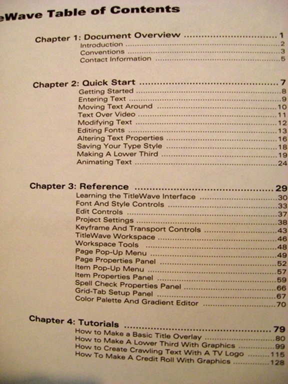 Picture of Trinity Title Wave Character Generator Manual, Volume 7 V 2.1