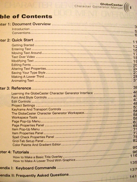 Picture of GlobeCaster Manuals Set of 4