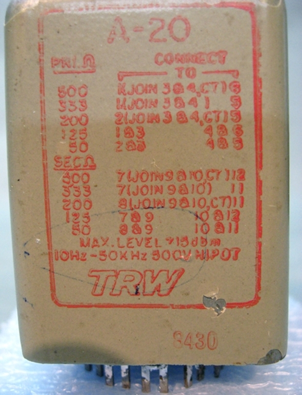Picture of UTC TRW A-20 Input Transformer, #1