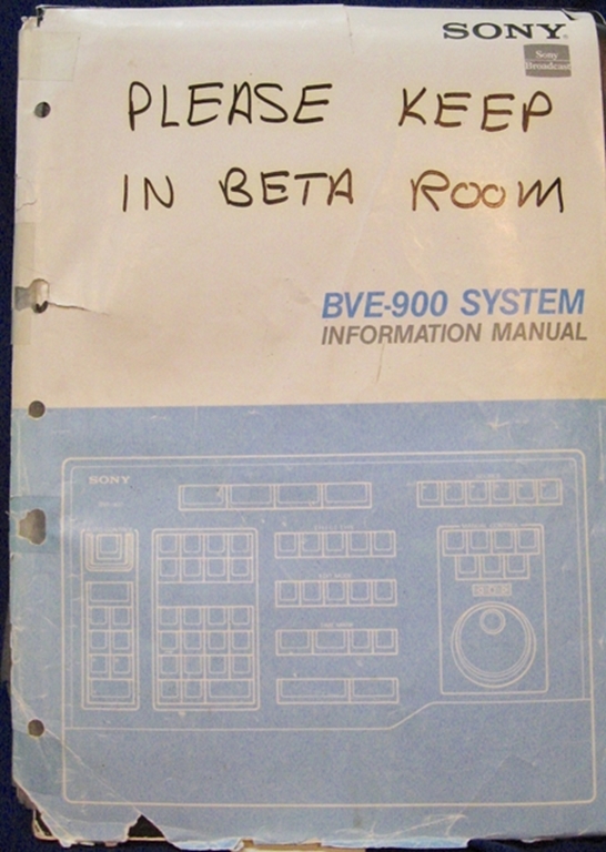 Picture of Sony BVE-900 Information Manual