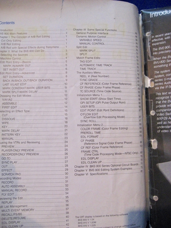 Picture of Sony BVE-900 Information Manual