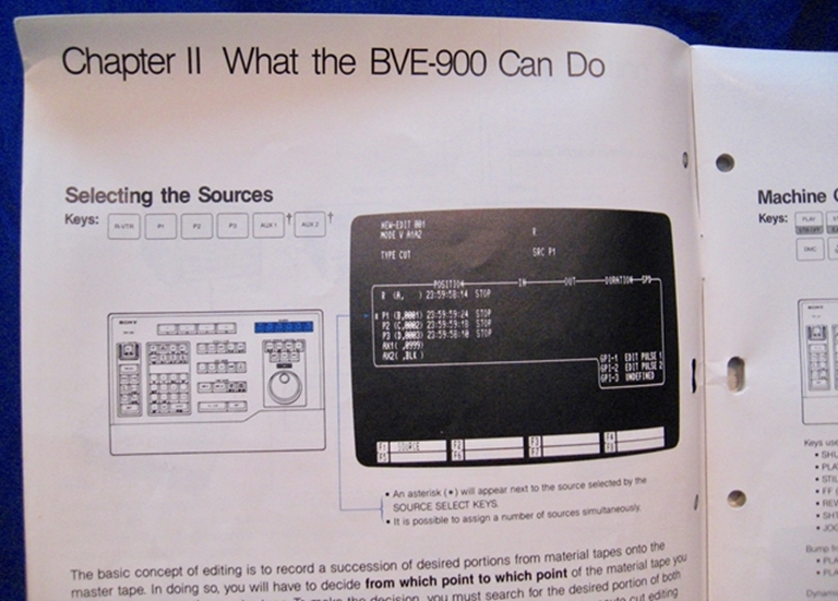 Picture of Sony BVE-900 Information Manual