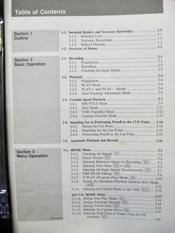 Picture of Sony BKDV-101 Operations Manual.