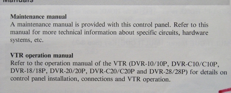 Picture of Sony BKDV-101 Operations Manual.