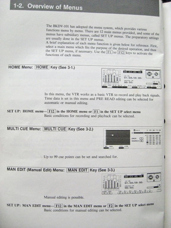 Picture of Sony BKDV-101 Operations Manual.