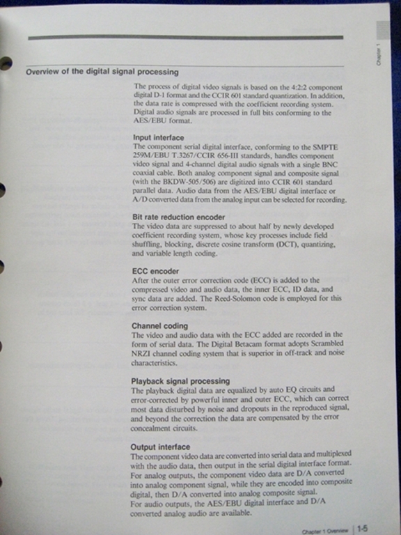 Picture of Sony DVW-A500/500/A500P/500P Operation Manual 1st Edition (Revised 1)