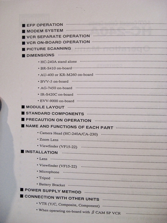 Picture of Ikegami HC-240A Service Manual