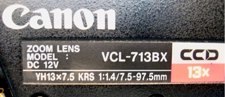 Image sur Canon VCL-713BX Zoom Lens, f1.4 sn 083075.
