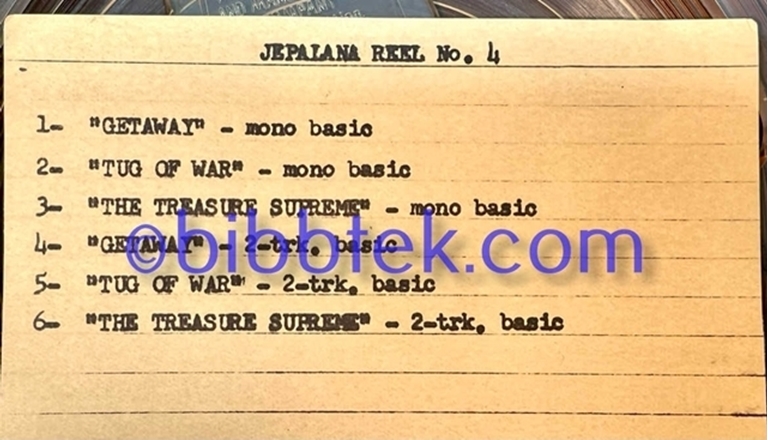 Picture of Jepalana Studio Masters,  35 7" reels from Associated Recording Studios.
