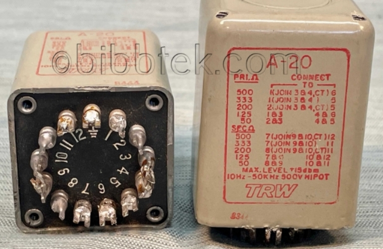Afbeelding van UTC TRW A-20 Input Transformers.